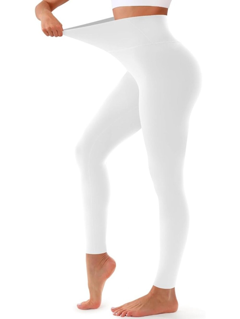 High Waisted Tummy Control Leggings for Women - Non See Through Yoga Pants, Plus